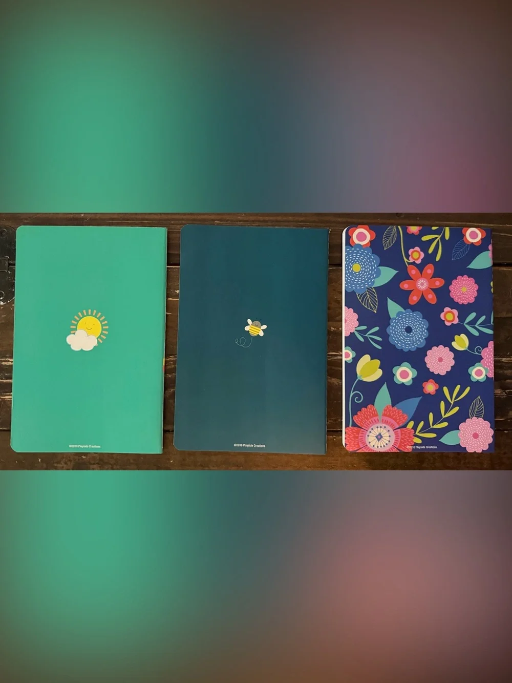 3 pc: Inspirational Religious Notebooks Teal, Turquoise & Navy Floral NEW